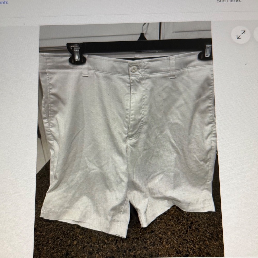 ProTour Mens White Golf Shorts Size 36 Flat Front Performance Stretch Athletic